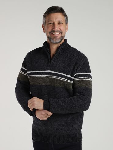Blusão Chenille Elétron Masculino MESCLA ESCURO