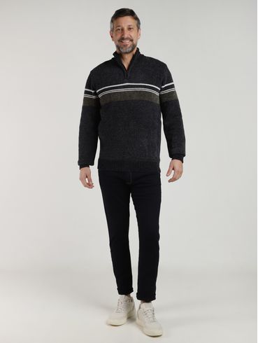 Blusão Chenille Elétron Masculino MESCLA ESCURO