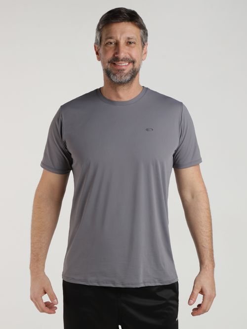 Camiseta Esportiva Básica Poliamida Masculina GRAFITE