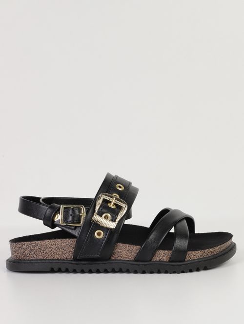 Sandália Fivela Molekinha Infantil Para Menina - PRETO