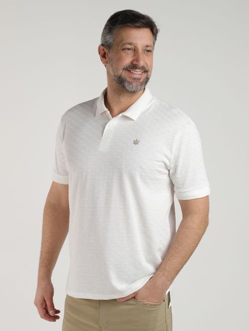 Polo Manga Curta Masculina OFF WHITE
