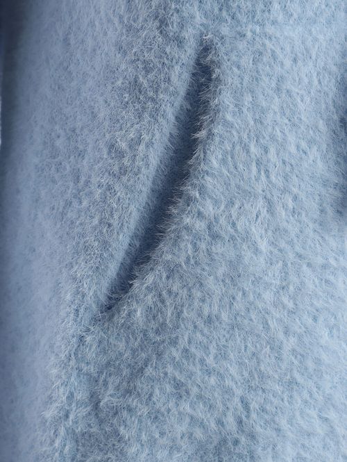 Blusão Tricot Com Capuz Feminino AZUL