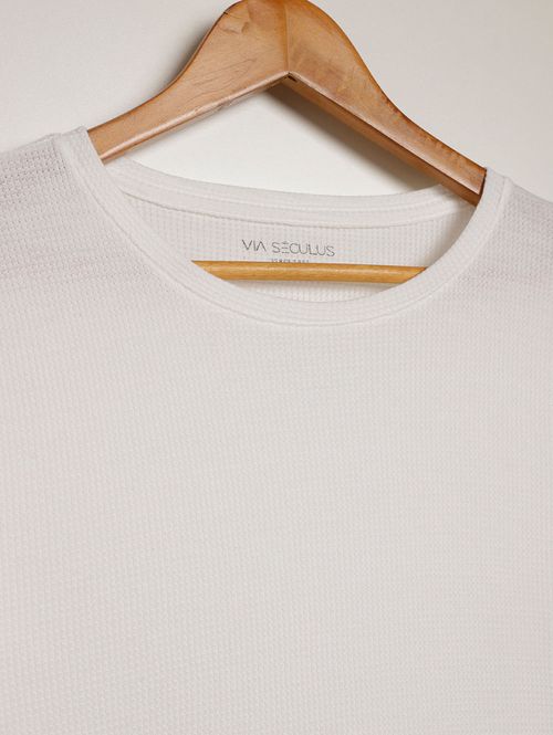 Camiseta Manga Longa Juvenil Para Menino - OFF WHITE