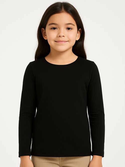 Blusa Térmica Juvenil Para Menina - PRETO
