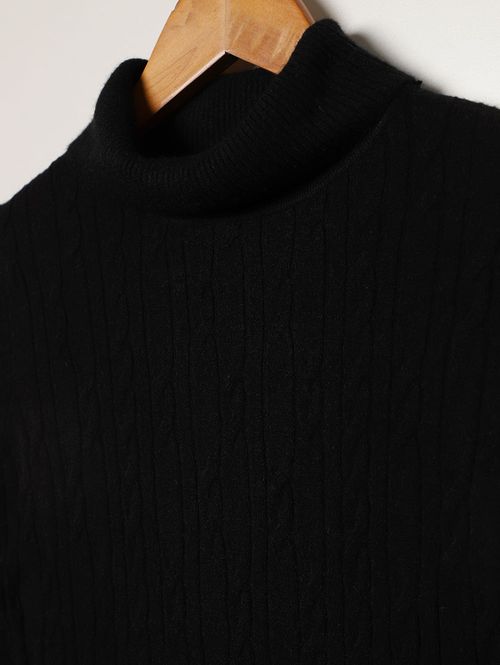 Blusão Tricot Juvenil Para Menina - PRETO