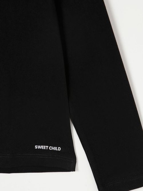 Blusa Manga Longa Juvenil Para Menina - Preto