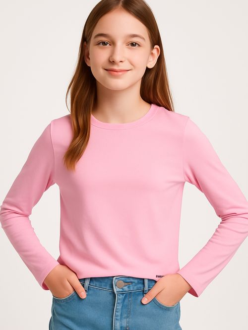 Blusa Manga Longa Juvenil Para Menina - Rose