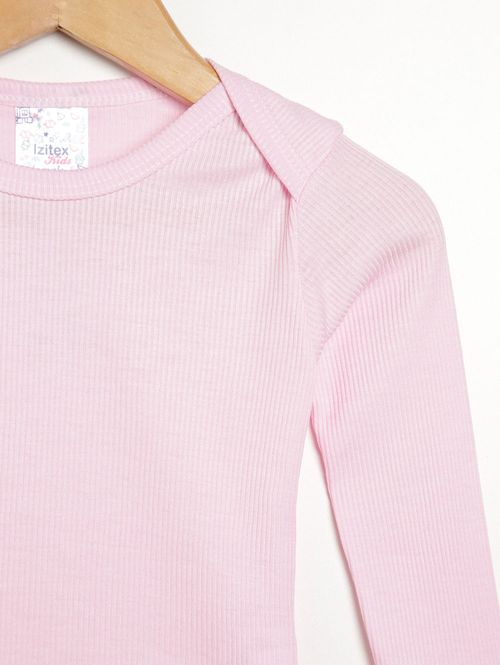 Camiseta Manga Longa Infantil Para Bebê- ROSA