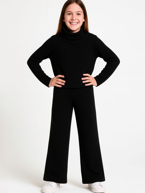 Conjunto Longo Vels Juvenil Para Menina - PRETO