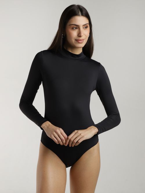 Body Poliamida Manga Longa Autentique Feminina PRETO