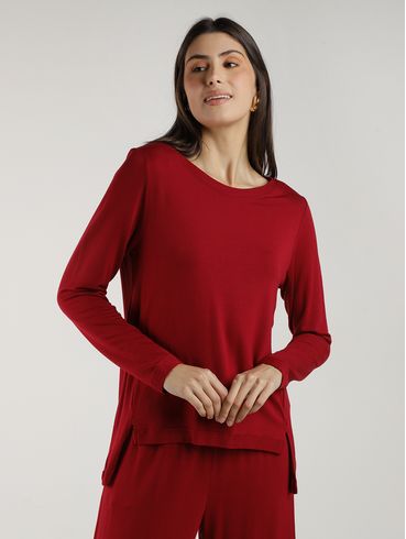 Blusa Moletinho Mullet Autentique Feminina VINHO