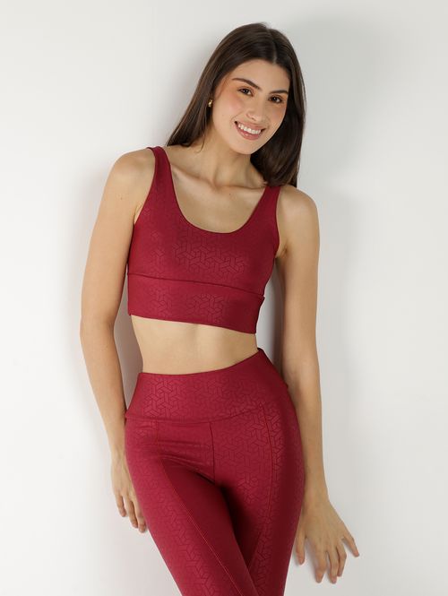 Top Fitness 3D Vels Feminino BORDO