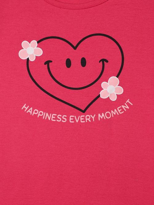 Blusa Manga Curta Juvenil Para Menina - PINK