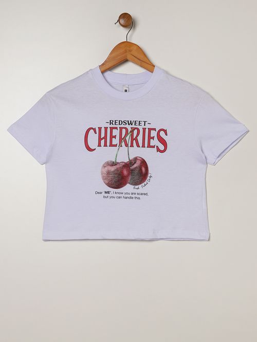 Camiseta Manga Curta Juvenil Para Menina - BRANCO