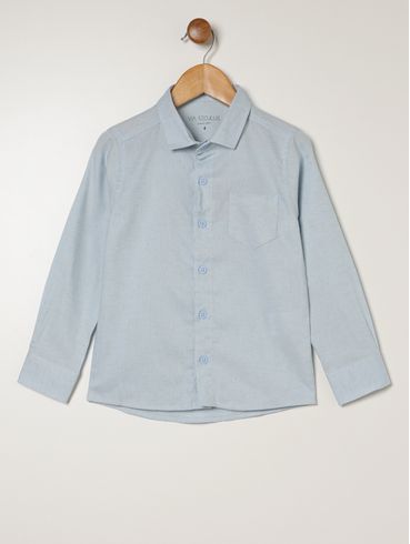 Camisa Linho Manga Longa Infantil Para Menino - AZUL CLARO