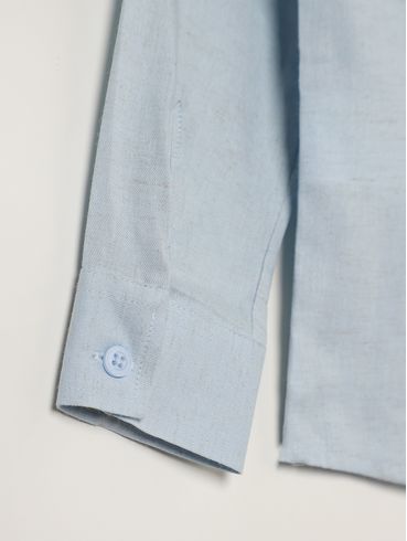 Camisa Linho Manga Longa Infantil Para Menino - AZUL CLARO