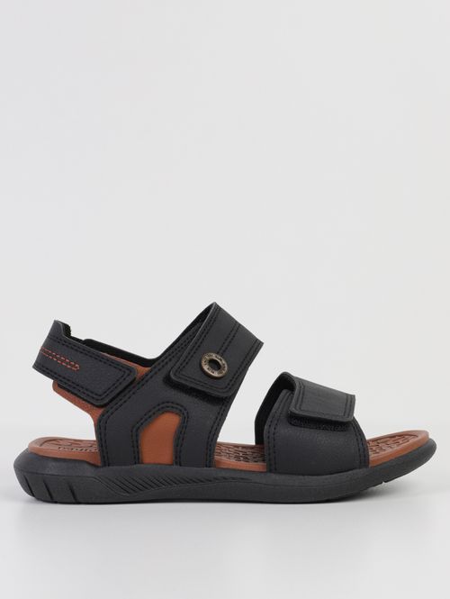 Sandália Klin Juvenil Para Menino - PRETO/CARAMELO