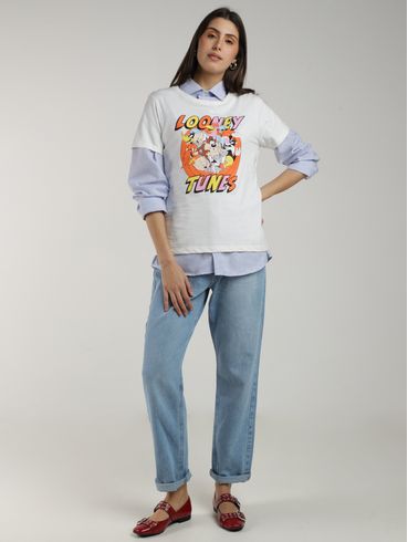 Calça Jeans Reta Autentique Feminina AZUL