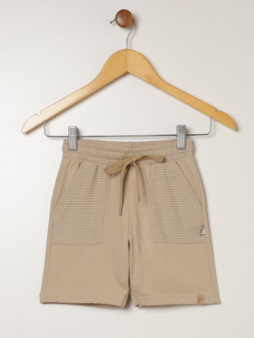 Bermuda Moletinho Infantil Para Menino - BEGE