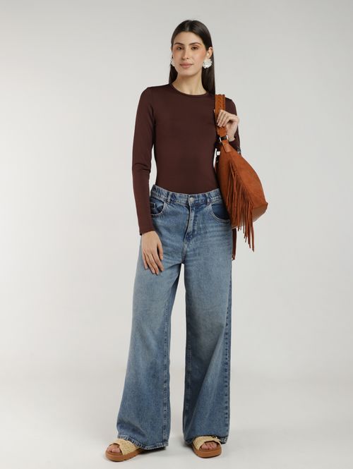 Calça Jeans Super Wide Relaxed Autentique Feminina AZUL