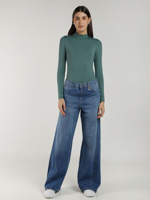 Calça Jeans Extra Wide Leg Sawary Feminina AZUL