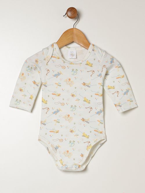 Body Cotton Infantil Para Bebê - AZUL