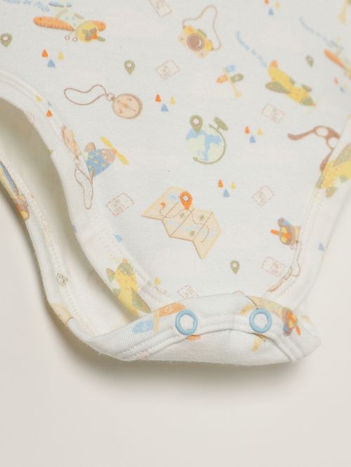 Body Cotton Infantil Para Bebê - AZUL