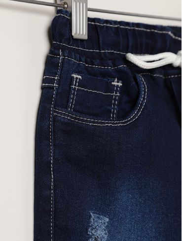 Calça Jeans Jogger Infantil Para Menino - AZUL