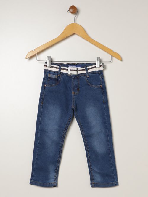 Calça Jeans Com Cinto Infantil Para Menino - AZUL