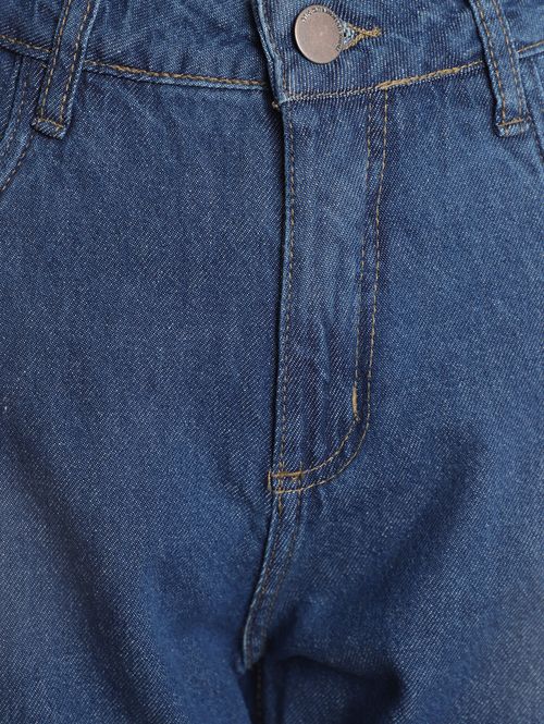 Calça Jeans Cropped Mokkai Feminina AZUL