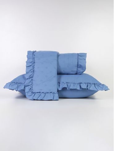 Colcha Queen Celine 200 Fios AZUL