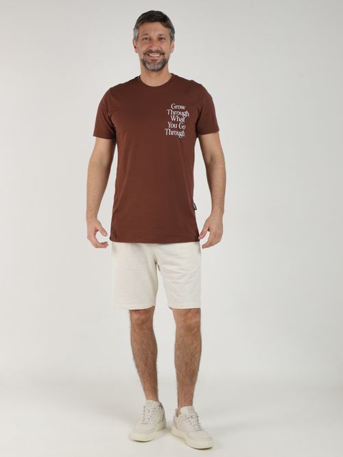 Camiseta Manga Curta Masculina MARROM
