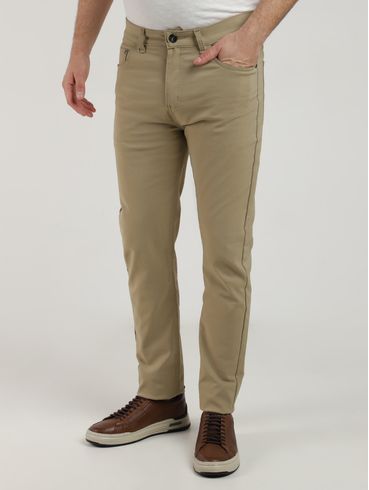 Calça Sarja Slim Masculina BEGE