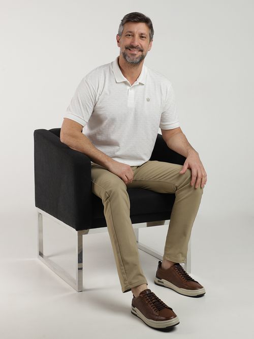 Calça Sarja Slim Masculina BEGE