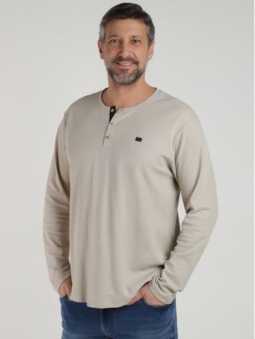 Camiseta Manga Longa Masculina BEGE