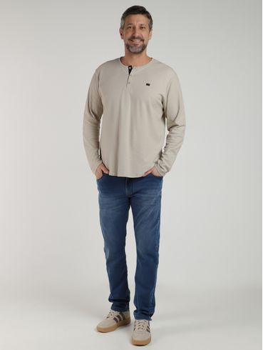 Camiseta Manga Longa Masculina BEGE