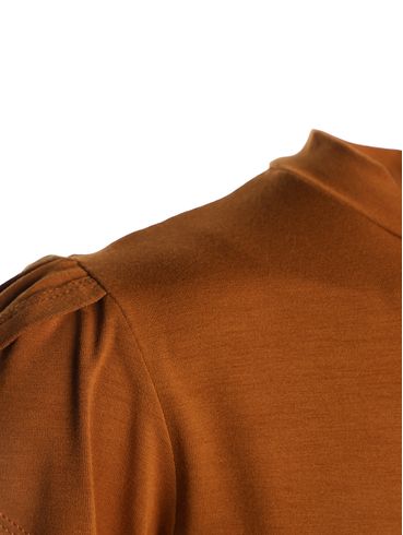 Blusa Gola Média Manga Tulipa Autentique Feminina CARAMELO