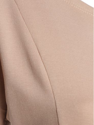 Blusa Moletinho Manga Japonesa Feminina BEGE