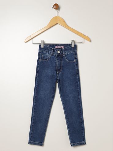 Calça Jeans Skinny Infantil Para Menina - AZUL