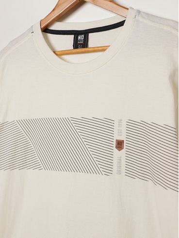 Camiseta Manga Curta No Stress Plus Size Masculina OFF WHITE