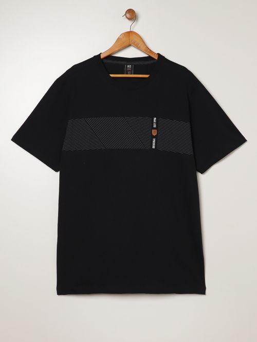 Camiseta Manga Curta No Stress Plus Size Masculina PRETO