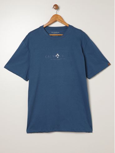 Camiseta Manga Curta Plus Size Masculina AZUL