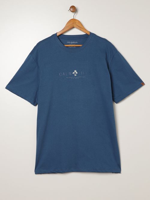 Camiseta Manga Curta Plus Size Masculina AZUL