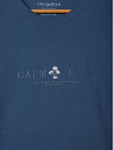 Camiseta Manga Curta Plus Size Masculina AZUL