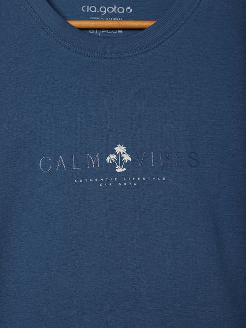 Camiseta Manga Curta Plus Size Masculina AZUL