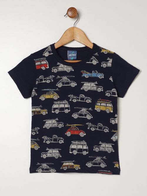 Camiseta Manga Curta Infantil Para Menino - MARINHO