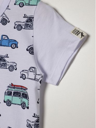 Camiseta Manga Curta Infantil Para Menino - BRANCO