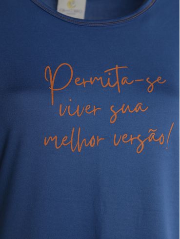 Pijama Curto Suede Xadrez Feminino AZUL