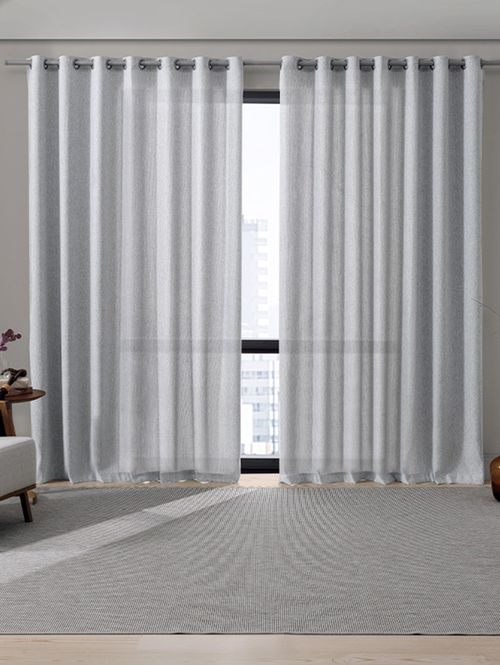 Cortina Rústica Suez CINZA