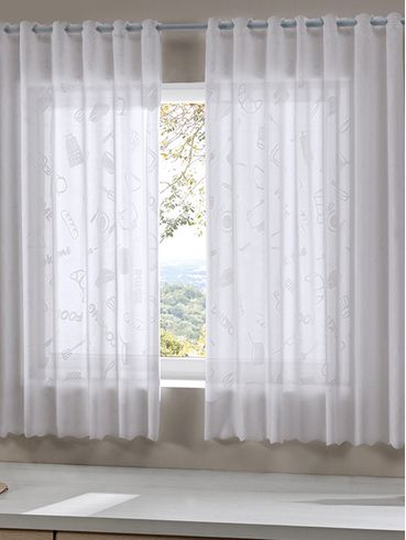 Cortina Para Cozinha Rubi Design OFF WHITE